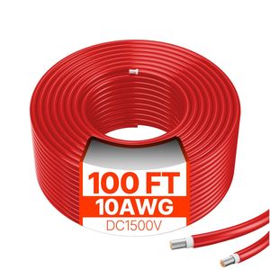 Câble d'extension solaire étanche 100FT 10AWG rouge 6mm²C pour produits photovoltaïques - Product Image 1