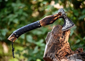 Handmade Outdoor Viking Mattock Head <b>Axe</b> Head High Carbon Steel Wood Handle Industrial Grade 6 in Blade 24 in Overall Length - Product Image 6