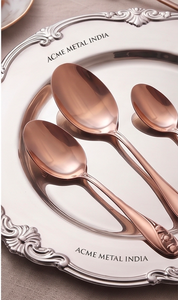 Ensemble de couverts plaqués or rose, finition miroir, avec motif floral, cuillère à dîner à long manche, ensemble haut de gamme pour mariage, hôtel et fête - Product Image 3