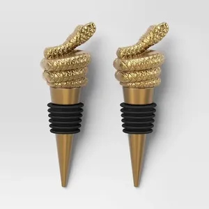 Bouchon de bouteille de vin en métal réutilisable et écologique, facile à nettoyer, idéal pour les amateurs de vin et les hôtes généreux. - Product Image 6