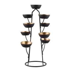 Decorative <b>TeaLight</b> <b>Candle</b> <b>Holders</b> Black & Gold Metal <b>Candle</b> Stand for Table Centerpiece Living Room Bedroom Home Decor - Product Image 1