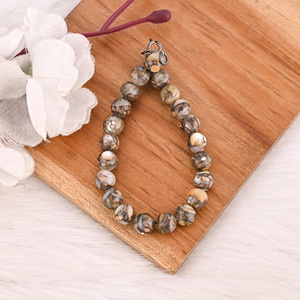 Natural Mother of Pearl & Copper Beads 925 Sterling Silver Trendy Unisex <b>Beaded</b> <b>Bracelet</b> for Wedding Party Gift Handmade Jewelry - Product Image 4
