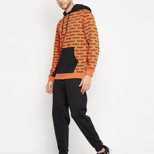 New Design Embroidery Eco-Friendly Four-Way Stretch Polyester/Cotton Custom Hoodies Flared Pants Stacked Joggers Unisex <b>Sets</b> - Product Image 2