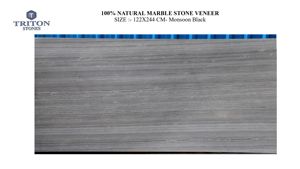 ราคาขายส่งจากอินเดีย หินอ่อนธรรมชาติขัดเงาคุณภาพพรีเมียม แผ่นหินวีเนียร์สีดำมอนซูน กันน้ำ เหมาะสำหรับบ้านและโรงแรม - Product Image 3