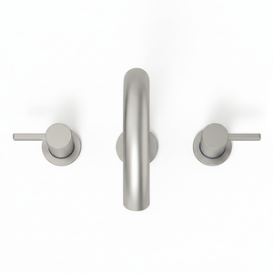 Rubinetto lavabo a 3 fori da 8 pollici in nichel spazzolato con 2 maniglie, bocca girevole a 360 gradi e scarico a scomparsa - Product Image 4