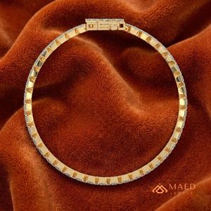Pulsera de tenis de moissanita chapada en oro de 18 quilates, pulsera de cadena fina, joyería de moda para mujer, estilo elegante moderno de Nueva York - Product Image 4