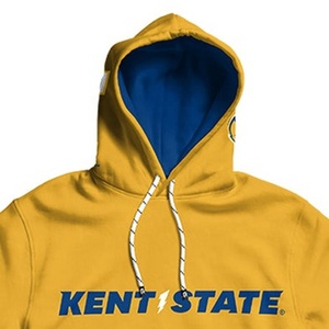 Sudadera con capucha dorada de Kent State para mujer, de manga larga, de algodón tejido, para otoño, con logo frontal y estampado. - Product Image 2