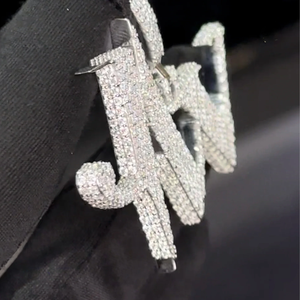 Colgante con Letra JW, Cristal y Diamantes de Imitación, Estilo Hiphop Plateado, Joyería de Moda Unisex - Product Image 3