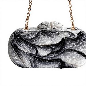 Nouvelle Pochette de Soirée Scintillante en Acrylique avec Fermeture à Rabat, Ornée de Perles et de Paillettes, avec Chaîne, pour Femme - Product Image 3