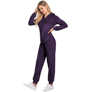 High-quality Two-piece Women's Plus Size Winter <b>Tracksuit</b> Set Soft Breathable <b>Velvet</b> Heavyweight 300g Anti-Bacterial - Product Image 2
