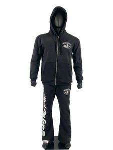 Conjunto Deportivo de Pantalones y Sudadera con Capucha para Hombre, 100% Algodón, con Cierre, Forro Polar, Logotipo Personalizado, Ropa Deportiva Urbana, para Gimnasio, Fitness, Entrenamiento, Tallas Grandes - Product Image 2