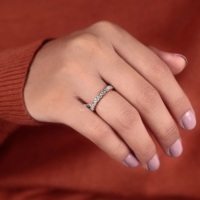 Bague d'éternité en diamant de laboratoire Marquise, or 14 carats, pour mariage, avec grappe de diamants, bijoux minimalistes assortis pour tous les jours, certifiée EGL