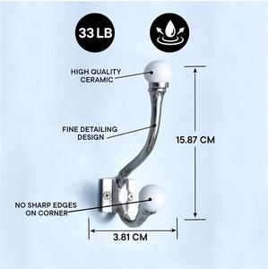 Crochets à clé faits à la main en céramique blanche - Product Image 2