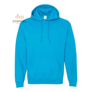 Sweat-shirt à capuche pour homme, couleur unie, en molleton de coton, décontracté, avec poches, personnalisable, 100 % coton épais - Product Image 2