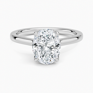 Anillo SOJ 036 Corte Ovalado Plata 925 Elodie Catedral Bañado en Rodio Boda 2ct Color D VVS1 Moissanita Certificado IGI Precio Bajo - Product Image 1