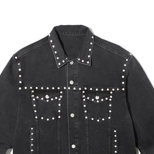 Custom Made <b>Men's</b> <b>Long</b> Stretch Denim <b>Jacket</b> <b>Men</b> Jean <b>Jacket</b> Cotton Winter Plain Rhinestone Denim <b>Jacket</b> for <b>Men</b> Plus Size - Product Image 3