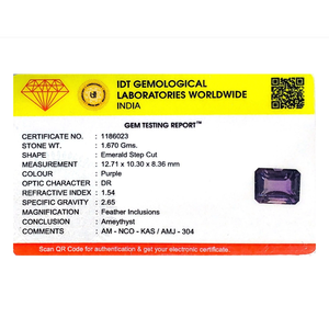 Loose Amethyst Gemstone 8.35 Carat Purple Calibrated Stone for Fine Jewelry - Product Image 4