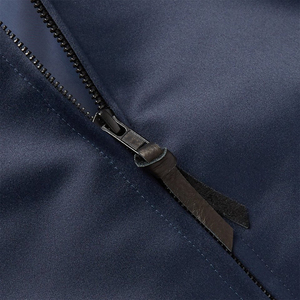 Blouson bomber en satin sur mesure pour homme, couleur bleu marine, manches longues, boutonné, léger, coupe-vent, pour adulte. - Product Image 6