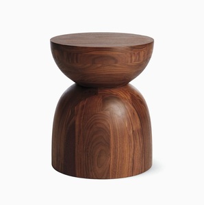 Table d'appoint ronde minimaliste en bois avec un design incurvé lisse pour salon, utilisation en intérieur - Product Image 2