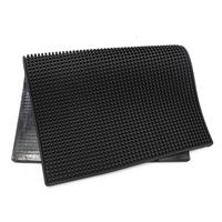 Tapis de barbier IKZARSA CIK-110 personnalisé avec logo noir, antidérapant, résistant à l'eau, à la chaleur et aux produits chimiques, ABS+PC/Silicone, outil professionnel de salon