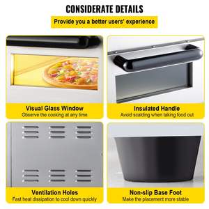 110V 1950W acciaio inox commerciale controsoffitto forno per Pizza 14 \ "doppio strato multiuso ripiano in pietra per uso interno per - Product Image 6