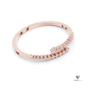 1.96 CT Rose <b>Gold</b> Round Lab Grown Diamond Bypass Bracelet in 18K <b>Solid</b> <b>Gold</b> - Product Image 2