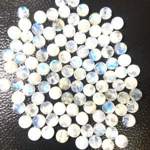 High Quality 7mm Natural <b>Rainbow</b> Moonstone Cabochon Blue White Quartz Gemstone IGI Certified for Loose Jewelry Making Gemstones - Product Image 5