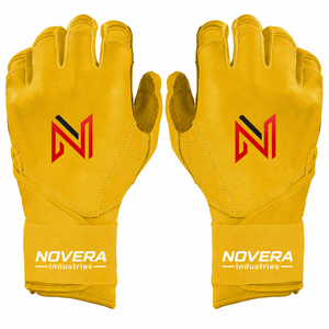 NOVERA INDUSTRIES Custom Logo Premium Leather Baseball Batting Gloves <b>Hook</b> Loop Closure Strong Grip Breathable Training OEM ODM - Product Image 5