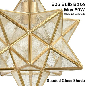 Luminaire suspendu étoile moderne en fer, écologique, à fixation au plafond, pour salon, décoration intérieure, finition or brillant - Product Image 4