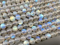 Chaîne de perles d'opale arc-en-ciel naturelles |   Perles lisses pour la fabrication de bijoux |   RUHAN GEMS |   Tailles mixtes 4mm-10mm, couleurs changeantes/effet feu