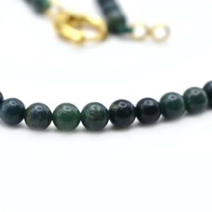 Collar de Ágata Musgosa Hecho a Mano con Cuentas de Piedra Moteada y Cierre de Oro, Joyería con Cuentas de Piedras Preciosas - Product Image 4
