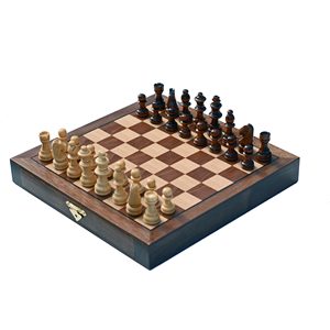 Échiquier en bois vintage artisanal, échiquier carré plat en bois de noyer de qualité supérieure, ensemble de jeux de société en bois massif - Product Image 3