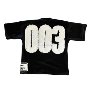 เสื้อยืดคอกลมแขนสั้นผู้ชายผ้าฝ้าย 100% แห้งเร็ว พิมพ์ลายปักแบบดิสเทรส พร้อมแพทช์สั่งทำ สไตล์สตรีทแวร์ - Product Image 2
