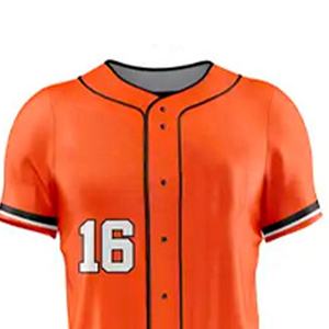 Nuevo precio al por mayor personalizado profesional personalizado Color béisbol Jersey uniforme conjunto transpirable ropa deportiva Color naranja - Product Image 5