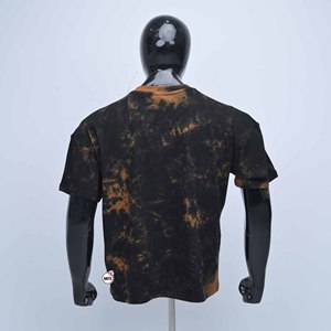 <b>Men</b> Black Tie-Dye Cartoon Gorilla Print Short Sleeve Cotton T-Shirts Regular Fit O-Neck Casual Style with Custom Design and Logo - Product Image 2