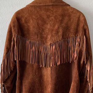 Servicio OEM, Chaqueta de Cuero con Flecos para Mujer, Corte Regular, Venta al Por Mayor, Diseño Moderno de Invierno, Chaqueta de Cuero Suede con Flecos para Mujer - Product Image 4