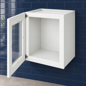 Factory Direct 15 x 18 Inch Glass Door <b>Wall</b> <b>Cabinet</b> <b>White</b> Shaker RTA Wholesale Vietnam Factory - Product Image 5