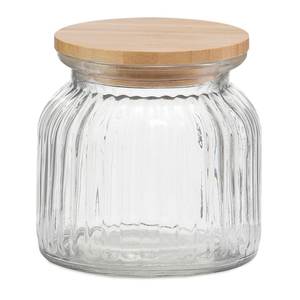 Frasco de Vidrio Vintage con Tapa de Madera para Almacenamiento Rústico en la Cocina, Organización de Despensa, Conservación de Alimentos Secos y Exhibición Decorativa - Product Image 5