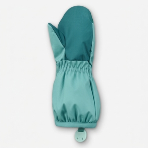 Mitaines de ski d'hiver pour enfant, isolées thermiquement, en polyester, avec fermeture à cordon, imprimé pingouin, vert - Product Image 2