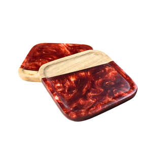 Ensemble de 2 sous-verres en bois pour cocktails, accessoires de bar classiques ronds, réutilisables - Product Image 3