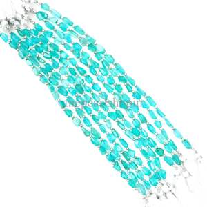 Perles d'apatite bleu ciel facettées en forme de pépites 5x7mm 6x8mm, perles d'apatite naturelle, perles de pierres précieuses pour la fabrication de bijoux, brin de 8 pouces en vrac - Product Image 3