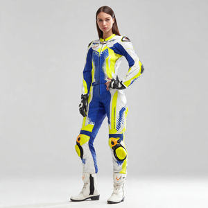 Combinaison de course en cuir pour moto personnalisée, combinaison intégrale pour motards, combinaison en cuir PU pour femmes, combinaison de motard pour femmes - Product Image 1