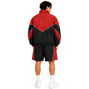 Custom Nylon Tracksuit <b>Wind</b> <b>Breaker</b> Zip up Hoodie and Shorts Set Plain Windbreaker Short Set Men Windbreaker Tracksuit Set - Product Image 3