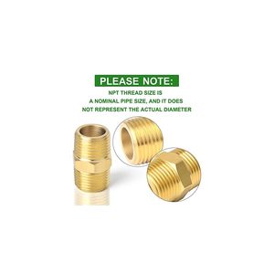 Raccord de tuyauterie en laiton, raccord hexagonal, raccord mâle 1 pouce x raccord mâle 1 pouce, sur mesure - Product Image 2