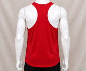 Débardeur sans manches Aero Faster pour homme, rouge, col rond, respirant, séchage rapide, 100% coton, décontracté, sportif, vêtements de fitness, logo sur le devant - Product Image 3