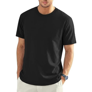 High Quality Casual Style Shoulder <b>Down</b> Round Neck Short Sleeve 200g 100% Cotton Regular Fit Men Breathable Eco-Friendly T-Shirt - Product Image 1