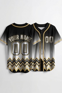 Custom Yellow Chevron Sublimation Baseball Jersey Mens Button Up Team Uniform Moisture Wicking <b>Athletic</b> Sports Shirt - Product Image 5