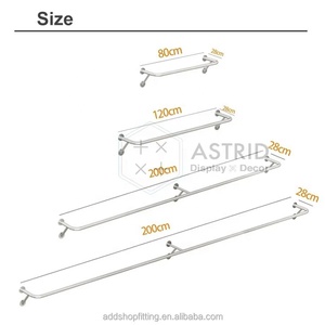 Wall-Mounted Metal Step <b>Shelf</b> 6-Tier Horizontal Garment Rack Polished Anti-Rust Modern Display Rack - Product Image 2