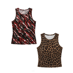 Custom Digital Camo Slim Fit Tank <b>Top</b> Women's Shirts Sleeveless Summer Streetwear Stretch Casual OEM Wholesale Supplier - Product Image 3