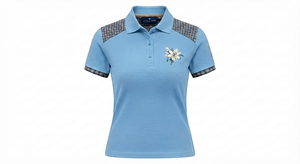 เสื้อเชิ้ตผู้หญิง Ostriya Intl ทรงปกติ แขนสั้น ผ้าถักโพลีเอสเตอร์ 100% แห้งเร็ว ระบายอากาศได้ดี ป้องกันการเป็นขุย ลาย Argyle - Product Image 3